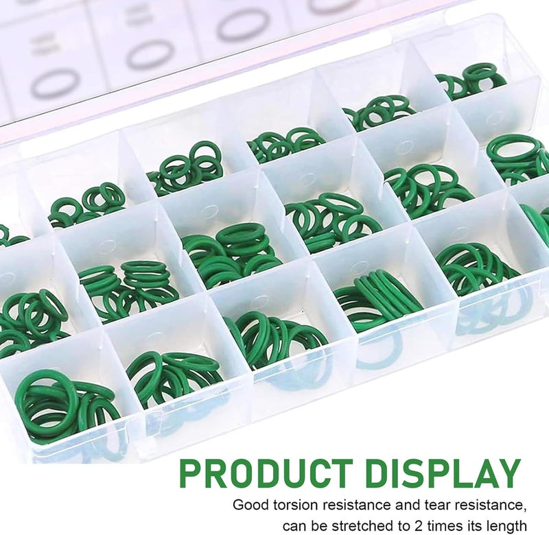 Zosgrew 270 PCS Car AC O Ring Kit, Air Conditioning Compressor Seal O-Ring Assortment Kit, Universal Air Conditioning Repair Seal, Universal for Most Cars (Green) - Image 3